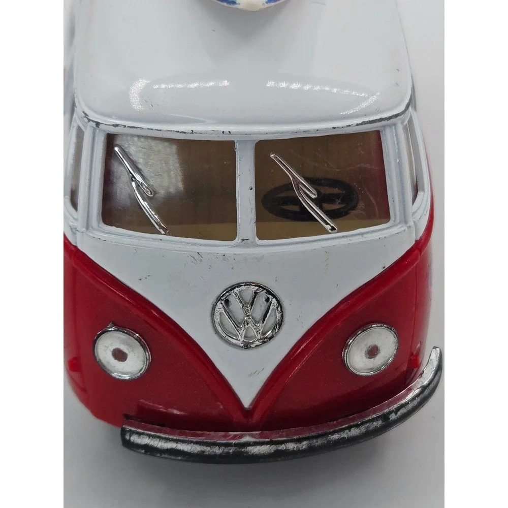 KINSMART 1:32 Volkswagen Microbus Diecast Love Peace Hippie Van with Surfboard
